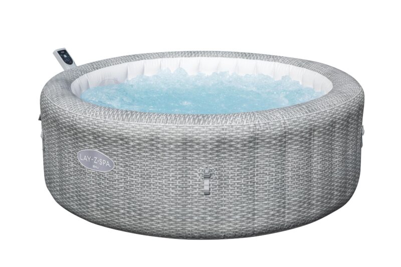 Bestway Lay-Z-Spa 1.96m x 71cm Bali MaxHold EnergySense UltraFit Smart AirJet 6 Grey Rattan Round Inflatable Spa - 6001N