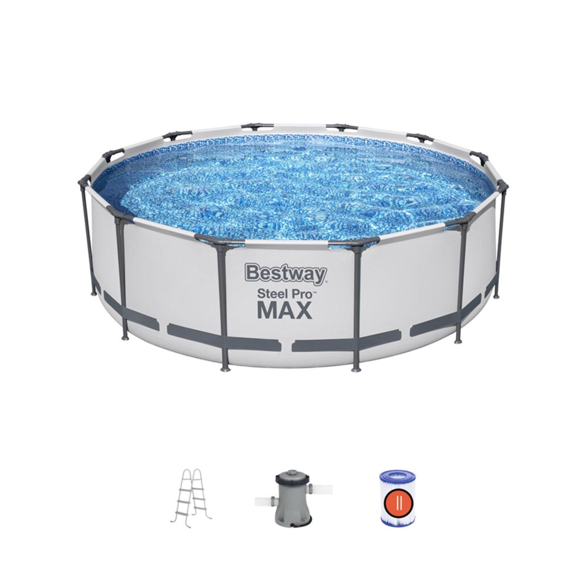Bestway Above Ground Swimming Pool 3.66m x 1m Steel Pro MAX Round with Cartridge Filter Pump - 56419 - Image 2