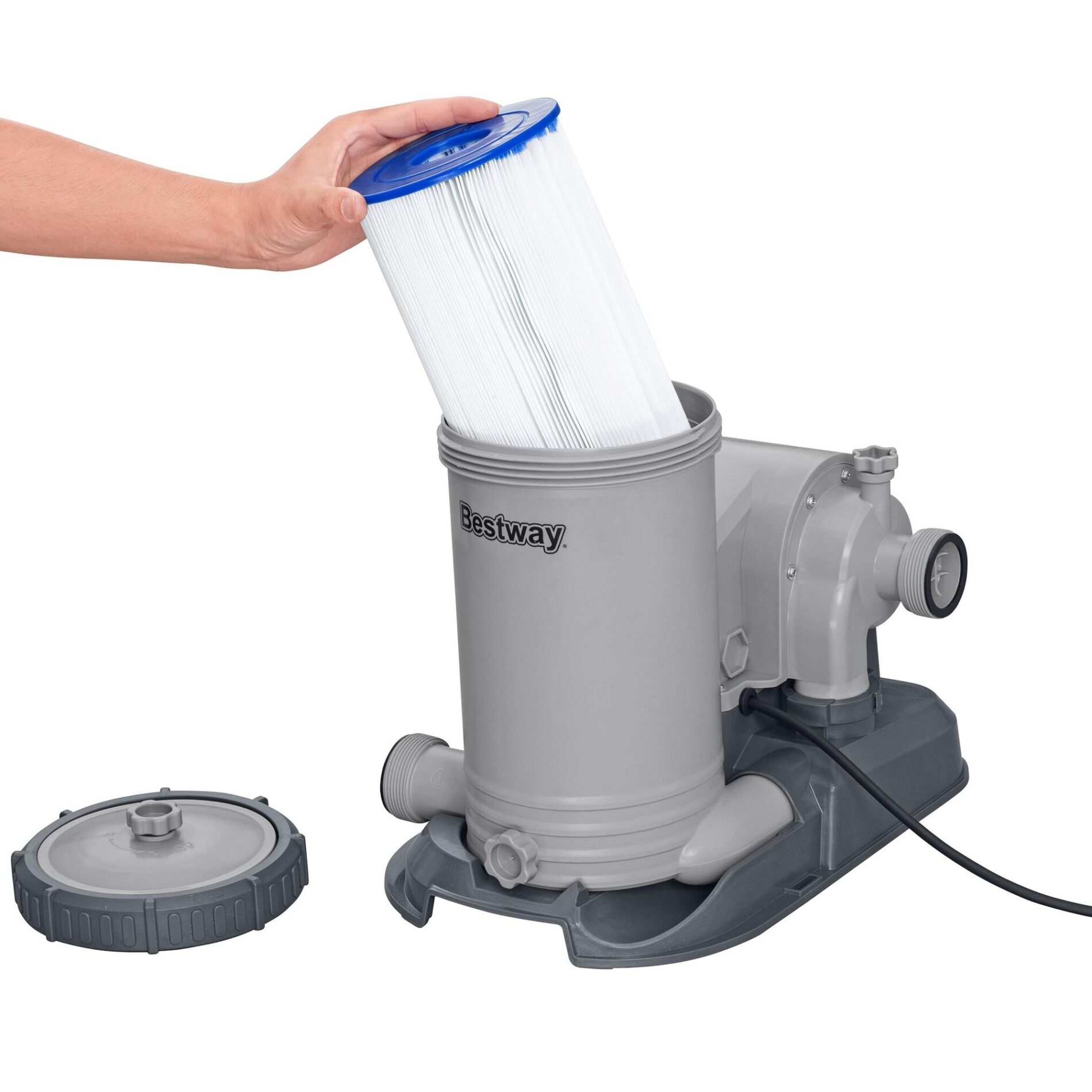 Bestway Pool Pump 2500GPH (9,463L) Flowclear Cartridge Filter Pump for Above Ground Swimming Pool - 58391 - Image 4