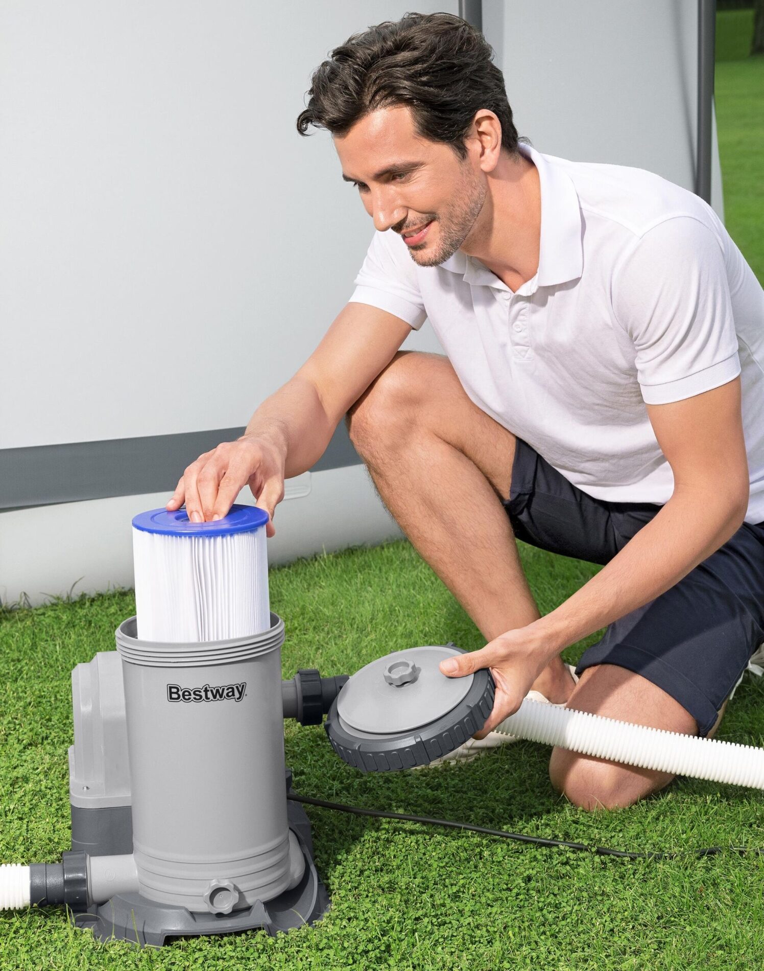 Bestway Pool Pump 2500GPH (9,463L) Flowclear Cartridge Filter Pump for Above Ground Swimming Pool - 58391 - Image 2