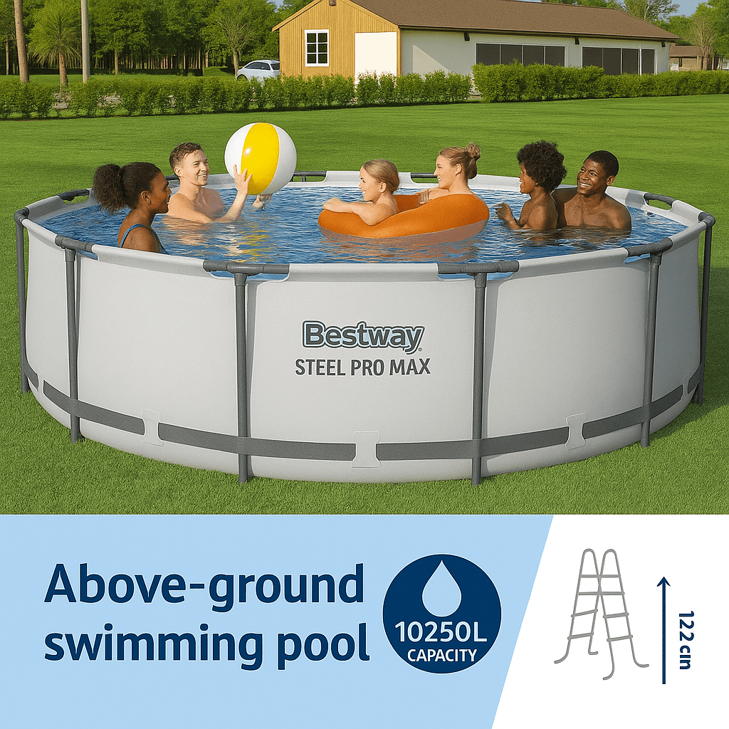 Bestway Above Ground Swimming Pool 3.66m x 1.22m Steel Pro MAX Round with Cartridge Filter Pump - 56421 - Image 3