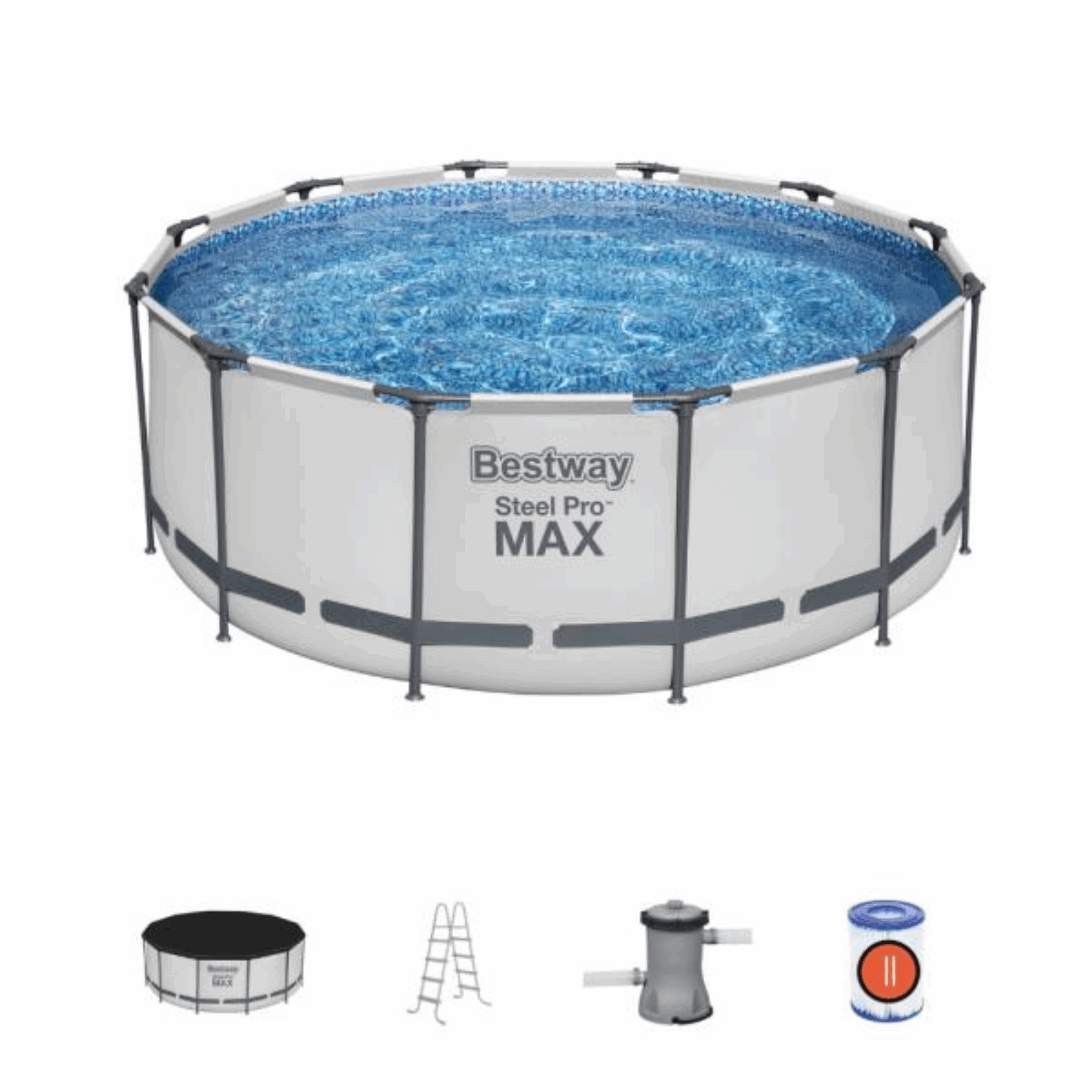 Bestway Above Ground Swimming Pool 3.66m x 1.22m Steel Pro MAX Round with Cartridge Filter Pump - 56421 - Image 2